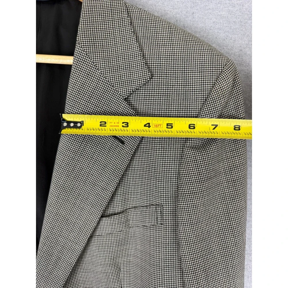 Polo Ralph Lauren Vintage Houndstooth Blazer 38R Tan Black USA Made Sport Coat